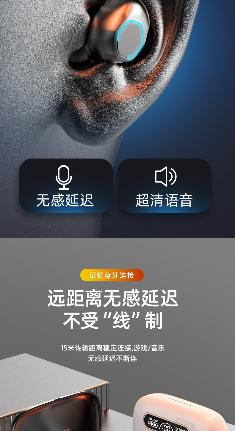 Transfronterizo explosivo tipo de auriculares bluetooth clip no en el oído deportes mini auriculares inalámbricos modelo privado huaqiangbei en stock pic 10