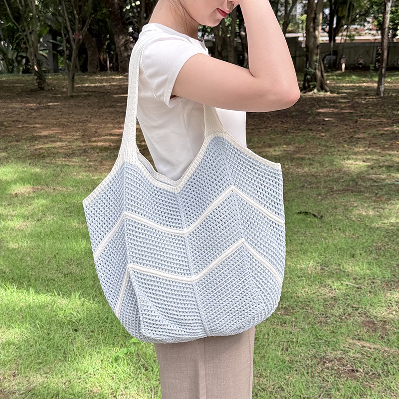 Casual large-capacity knitted bag for women 2025 new style, trendy, versatile and stylish single-shoulder bag, fashionable tote woven bag pic 14