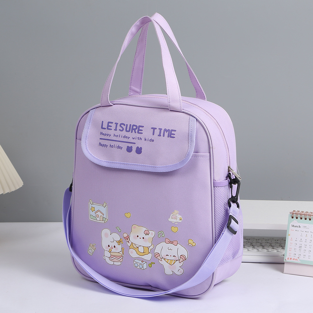 学生多功能书包 三用可斜跨可手提可背包卡通牛津布双层补习背包详情4