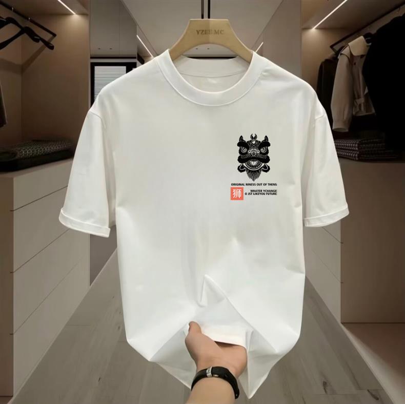 跨境夏季新款男士短袖t恤国潮圆领修身潮流休闲百搭速干运动上衣详情17