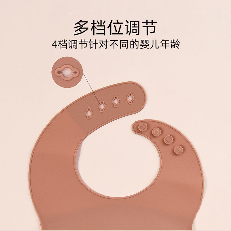 跨境新款宝宝吃饭围兜硅胶防水儿童围嘴辅食夏季口水免洗大号饭兜母婴用品围兜详情20