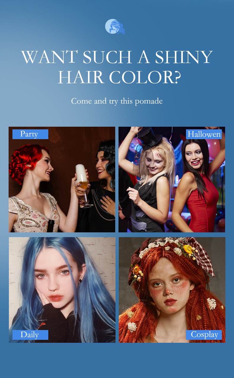 跨境专供FORMBO 6色美发发泥男女持久易上色持久长效发色发泥批发详情3