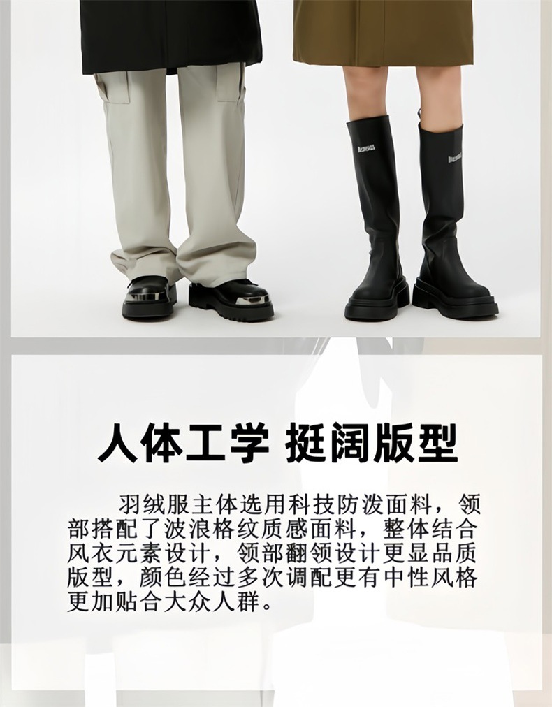 Winter long knee-length couple down jackets for men are bestsellers. Two fashionable cross-border cold-proof and warm windbreakers for men pic 2