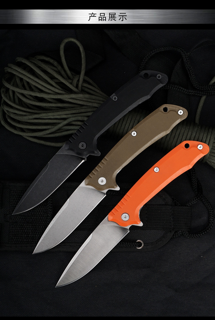 New folding knife G10 handle D2 steel bearing small knife G10 handle stainless steel Yangjiang household function in stock wholesale pic 9