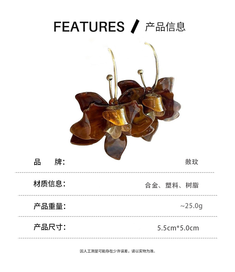 超仙法式度假花朵耳环女高级感轻奢气质耳饰小众设计感时尚耳坠详情3
