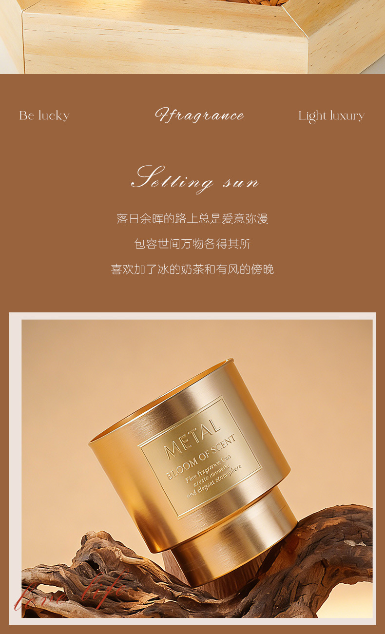 轻奢金属杯香薰蜡烛生日蜡烛大容量大豆蜡家居香氛摆件熏香伴手礼详情6
