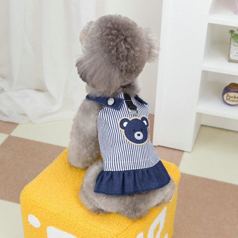 Thick blue overalls for pet cats, winter clothing for pets and dogs, warm and cute cat clothes pic 10