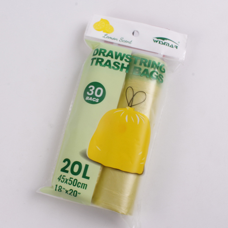 外贸香味加厚抽绳垃圾袋一次性连卷式垃圾袋2卷30pcs详情1
