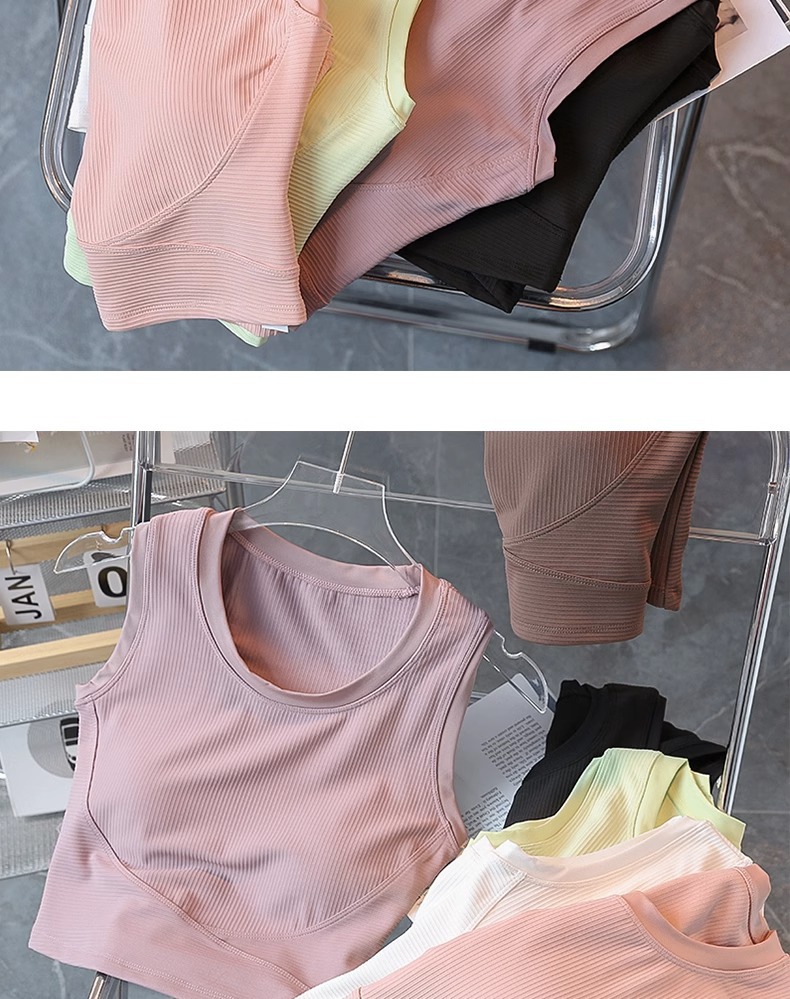lulu同款带胸垫运动内衣女可外穿防震大胸显小聚拢无钢圈健身上衣详情8