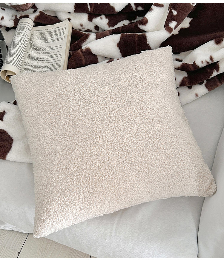 简约纯色正方形抱枕含芯一体沙发靠背垫家居单人卧室靠枕套样板房详情6