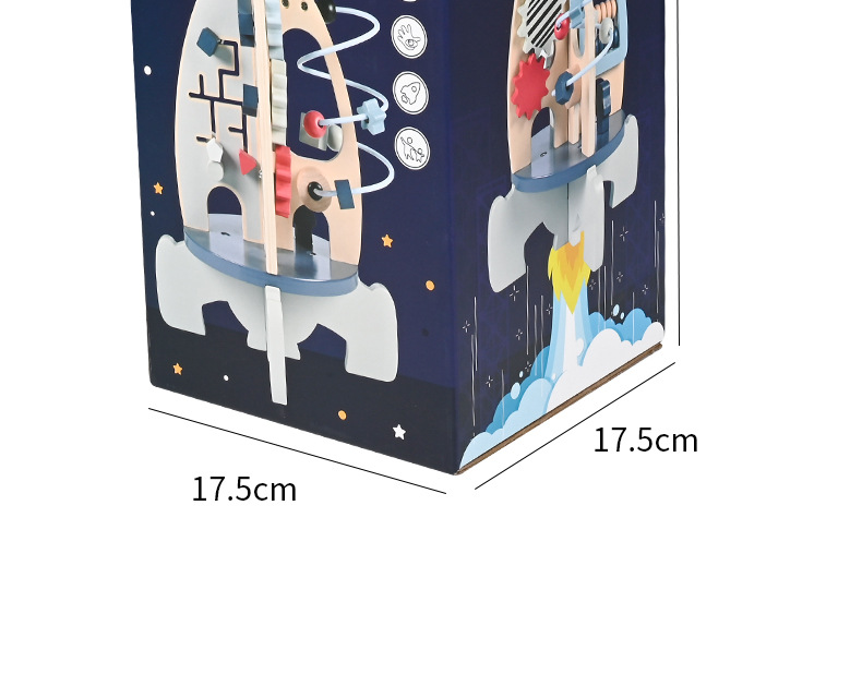 Crossborder kids madera cohete espacial alrededor de la perla bebé de madera montessori multifunción puzzle juguete de enseñanza temprana pic 47
