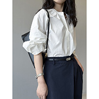 Yan Shuang British-style stand-up collar trench coat for women, autumn loose, casual, lace-up, waist-cinching short style 82585 pic 16