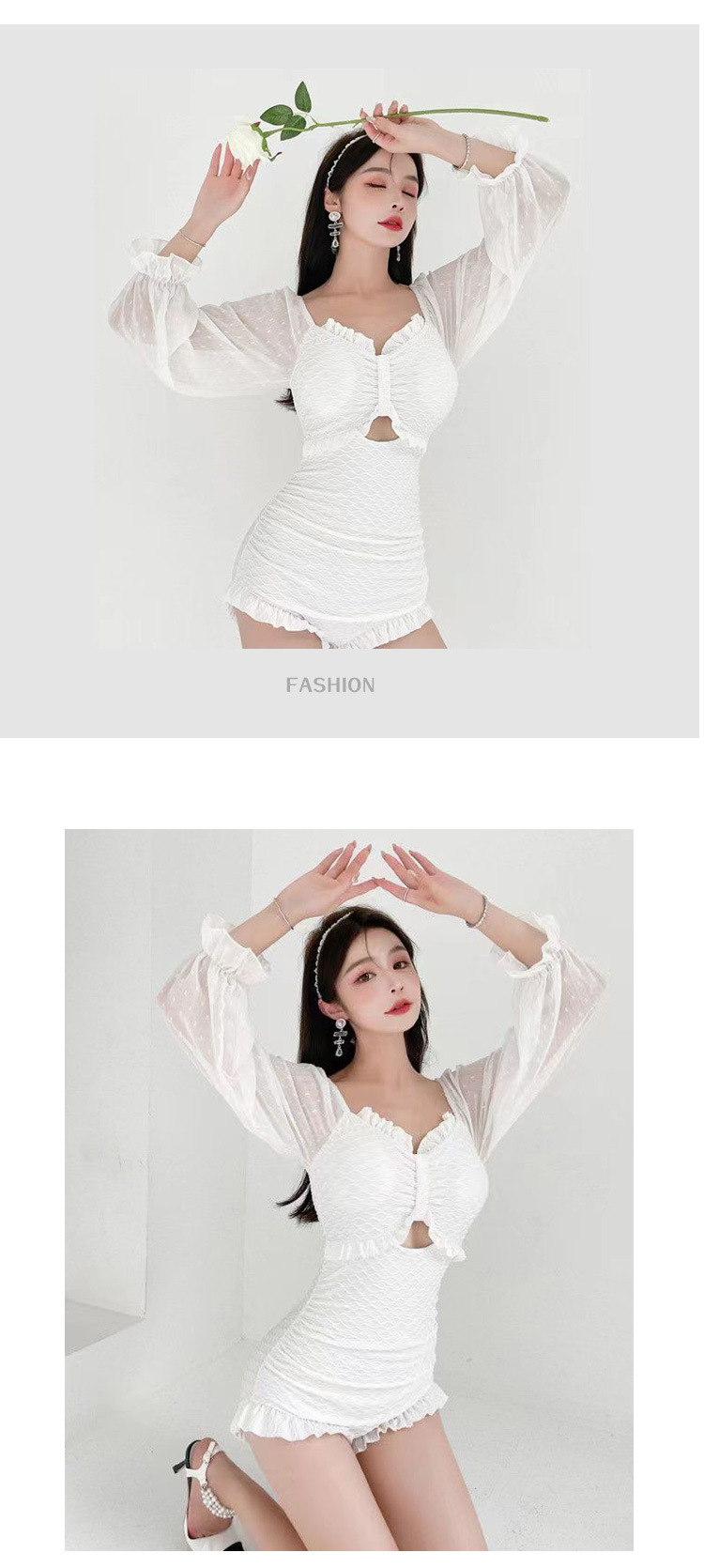 女性白色针织一字肩纱裙半身裙广州十三行连衣裙款式优雅舒适10127详情7