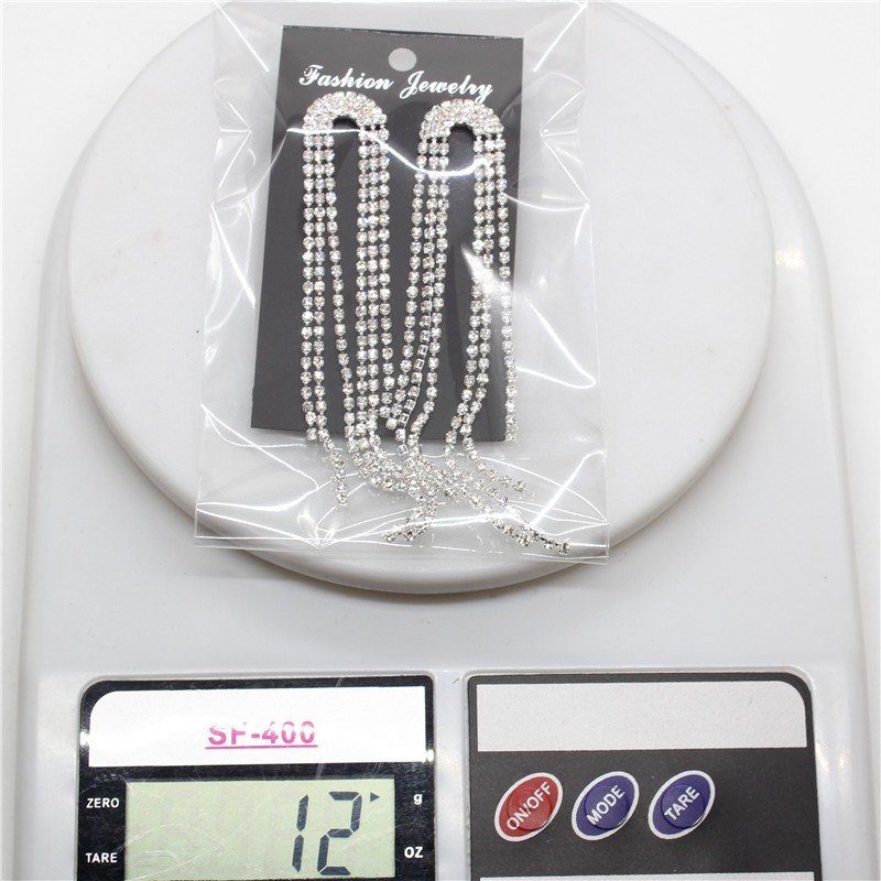 爪链流苏链装饰耳环长款耳针钻链耳饰品女孩首饰铜爪烧焊厂家直销详情25