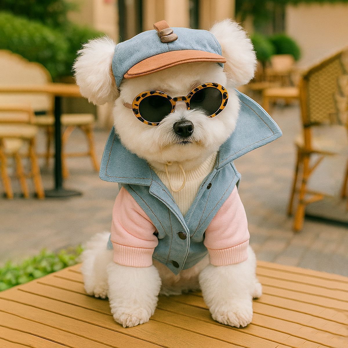 Korean-style pet sun hats, baseball caps, cat and dog head covers, sun protection and sunshade outfits for taking photos pic 8