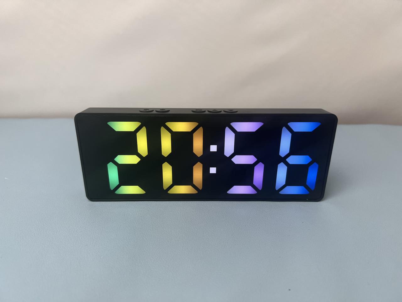 Color screen simple LED electronic alarm clock, student plug-in dual-purpose small alarm clock, digital clock, voice-controlled temperature clock pic 6