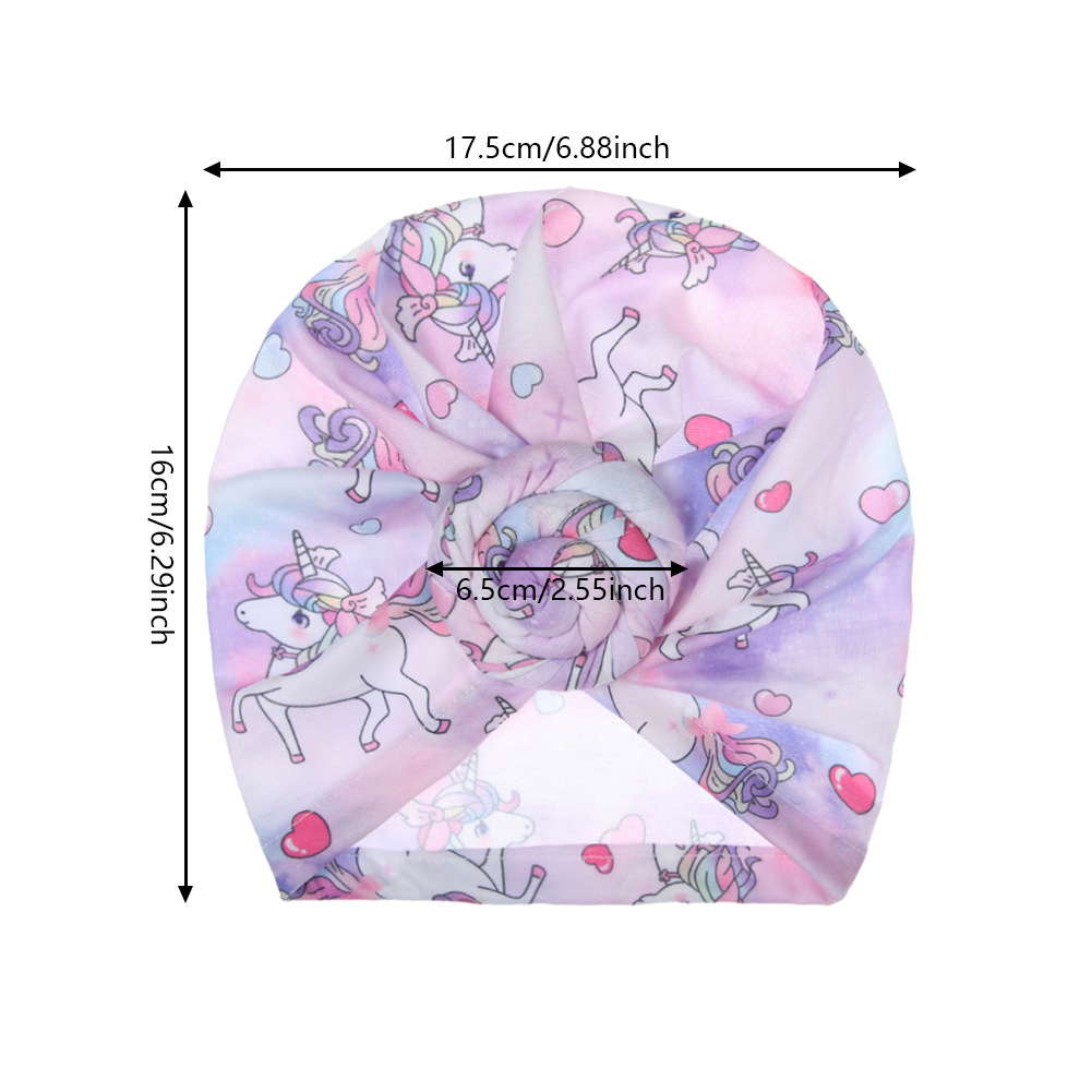 外贸新款独角兽印花印度帽宝宝胎帽欧美甜甜圈无骨帽厂家现货批发详情7