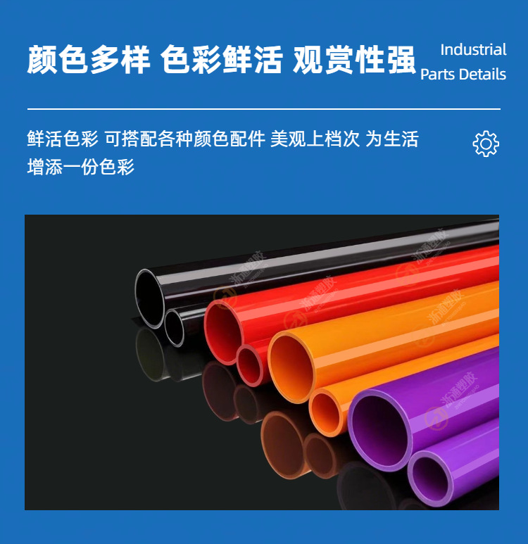 PVC红色水管UPVC硬质塑料给水管鱼缸水族箱20管件25配件32 40 50详情4