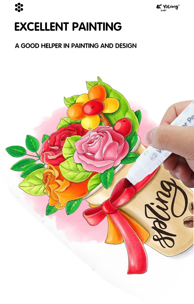 Wholesale popular 12-color round pen washable watercolor pen art painting set stationery supplies pic 3