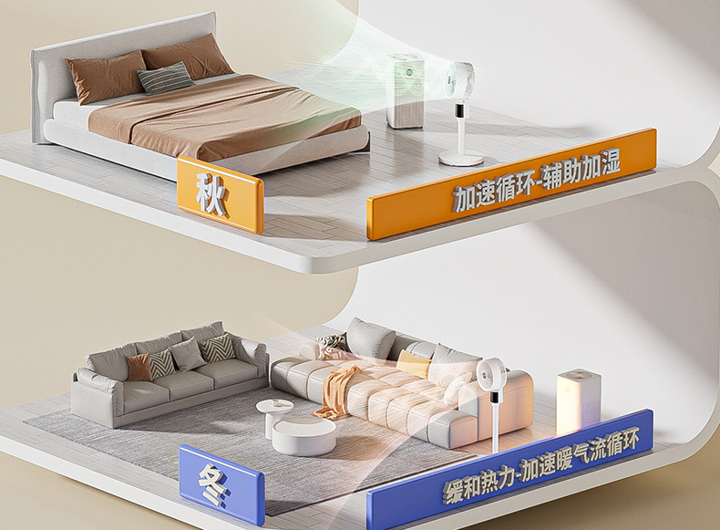 空气循环扇静音摇头语音款风扇落地扇遥控大风力立式电风扇循环扇详情16