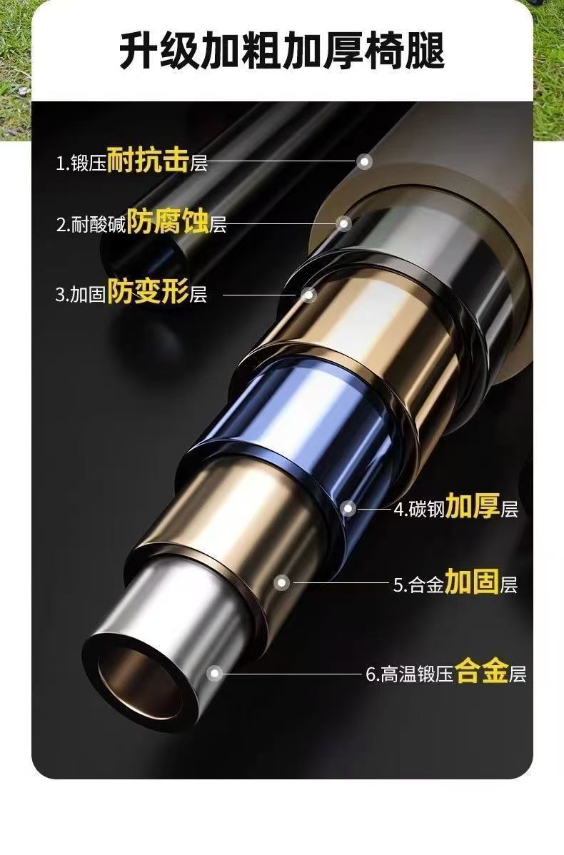外贸跨境露营椅子加厚三档调节高靠背午休躺椅钓鱼椅户外折叠椅子详情3