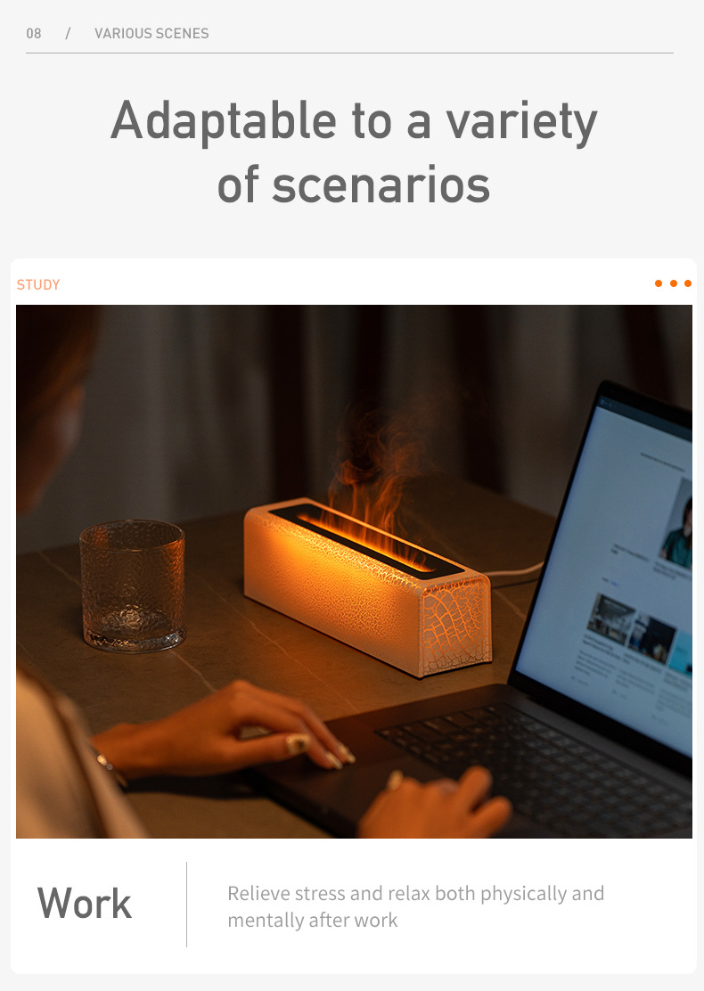 创意新品熔岩七彩火焰香薰机桌面家用氛围usb插电仿真火焰加湿器详情28