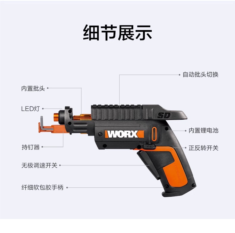 Vickers Gun Electric Screwdriver wx255.4 Lithium battery small mini household rechargeable multi-functional electric screwdriver pic 16