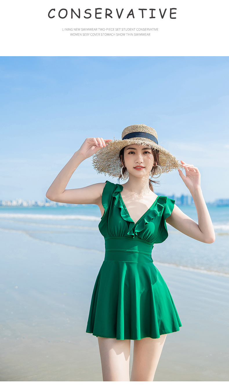 新款温泉泳衣露背连体海边度假游泳装批发显瘦仙女泳装女详情13