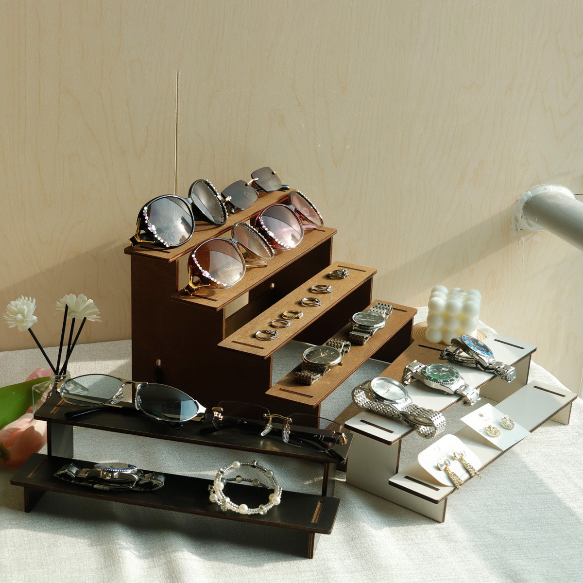 展示直播公仔架2-5层展示架小摆件收纳桌面置物架手办陈列阶梯架详情3