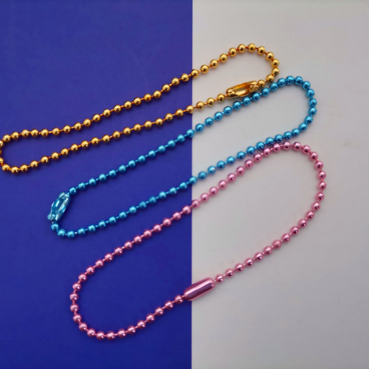 Wholesale 304 stainless steel bead chain, Guka tag chain, colored electroplated wave chain, curtain wave bead chain in stock pic 13