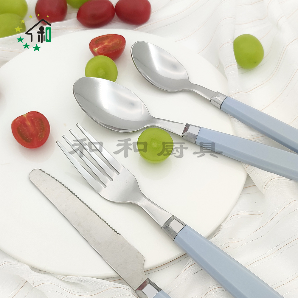 跨境批发24件套不锈钢餐勺便携家用餐具西餐牛排刀叉勺礼品套装详情22