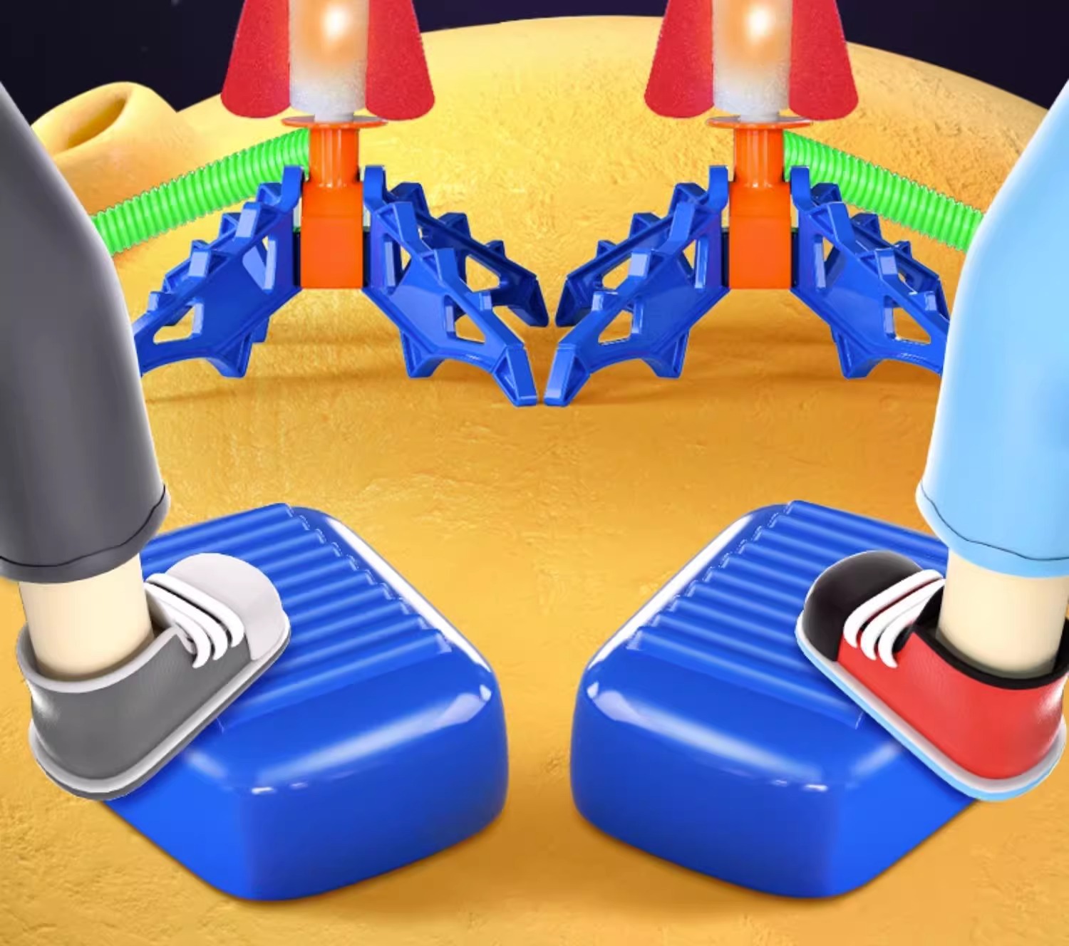 儿童脚踩冲天火箭发射筒户外脚踩飞天玩具冲天炮脚踏式发射器男孩详情6