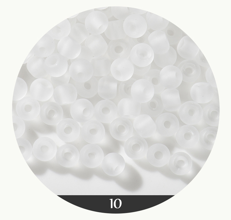 FGB千色玻璃米珠4mm染心磨砂圆珠diy散珠饰品配件串珠手链混珠详情13