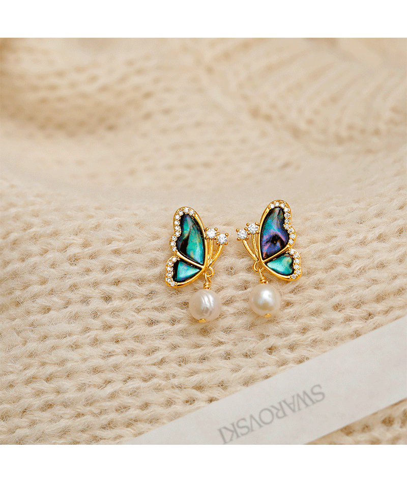 Hyacinth retro Dreamy butterfly Pendant Earrings for Women 2023 New style, versatile, fashionable, luxurious, individual and high-end pearl earrings pic 5