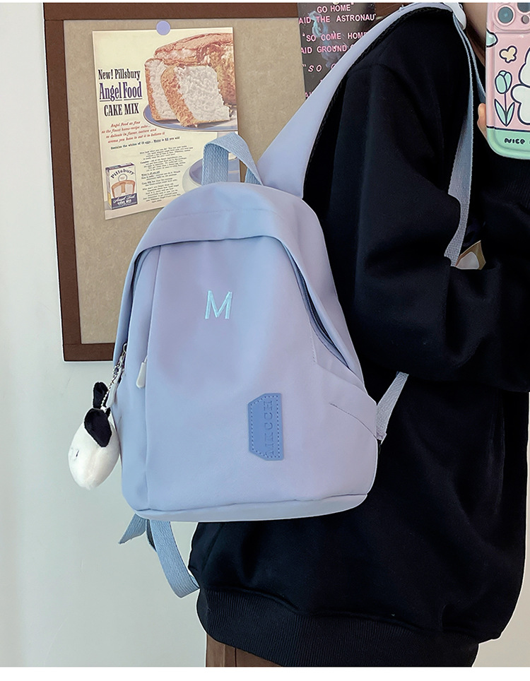 初中学生书包女生大容量简约小众双肩包高级感耐脏休闲原创背包潮详情18