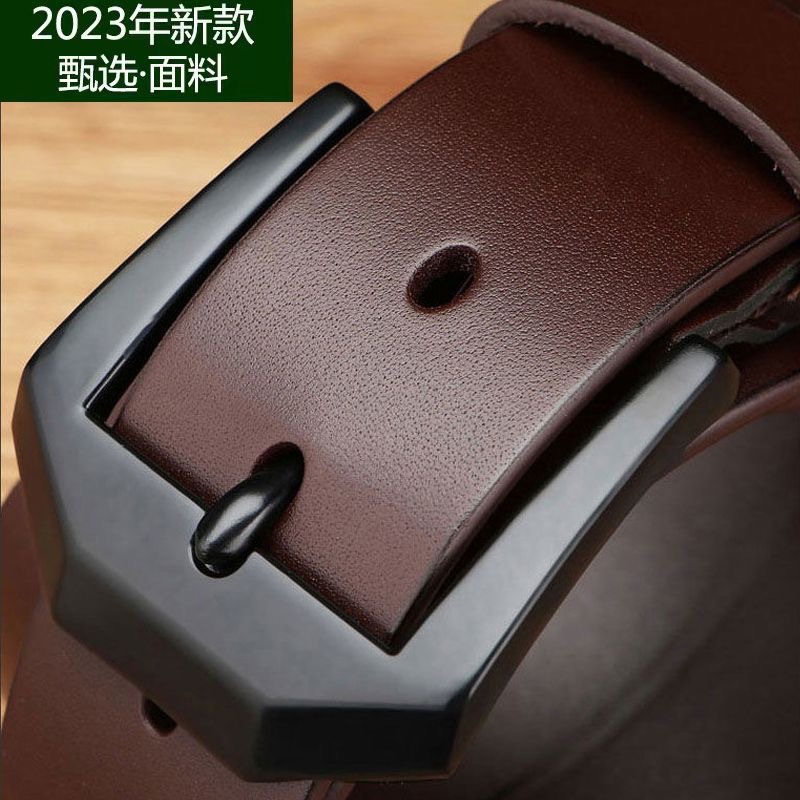 厂家批发男士真皮针扣腰带复古休闲牛皮牛仔裤配饰时尚潮流男款腰带详情13