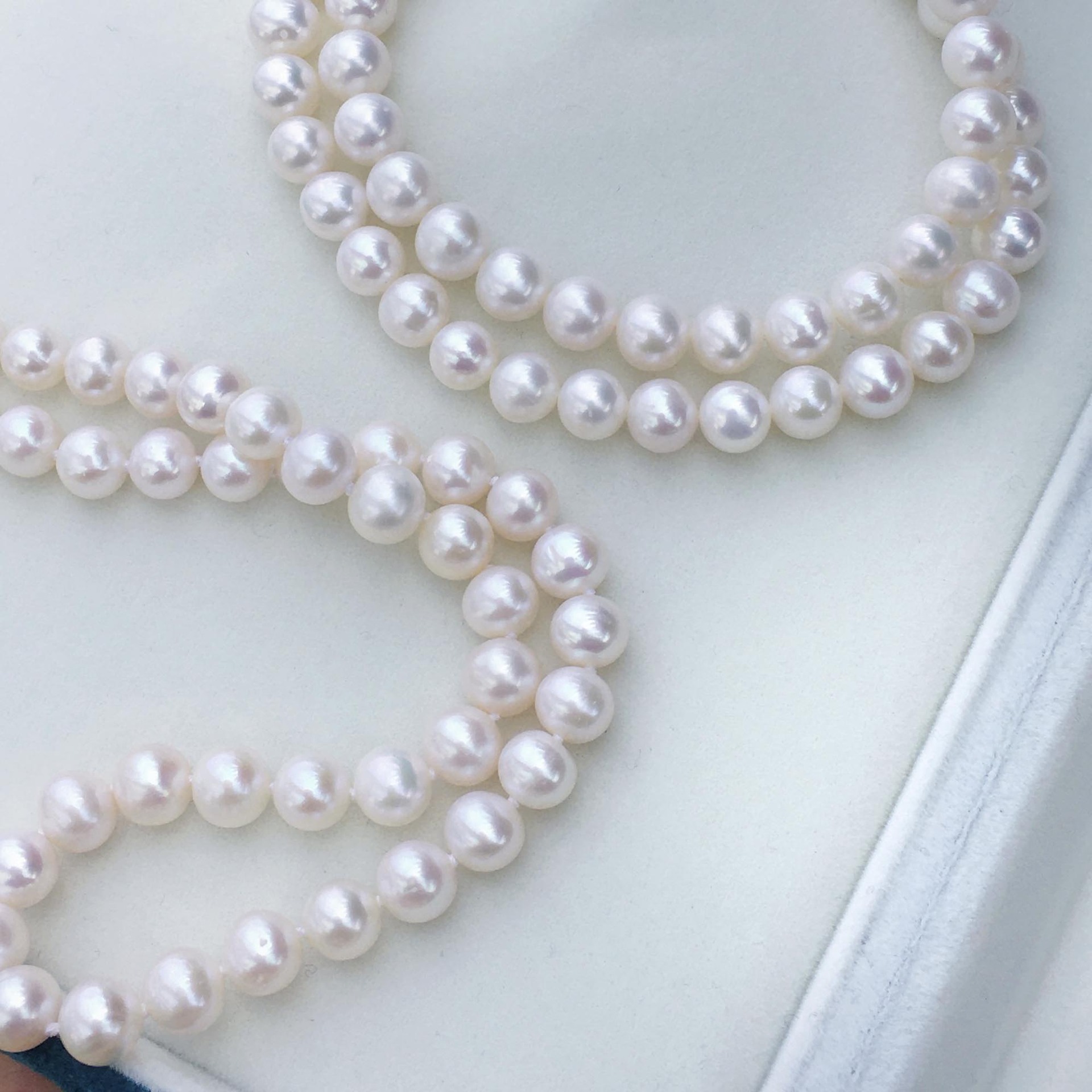 Retro plain chain collarbone chain tian Ran freshwater 7, 8, 9 round slightly flawed bright light pearl necklace finished product wholesale pic 29