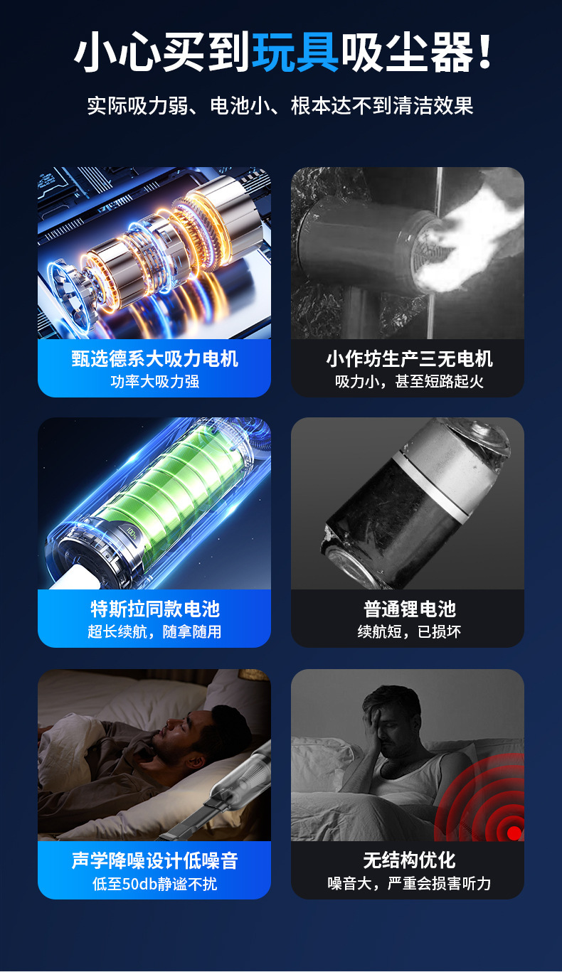 严选四合一车载吸尘器车用无线充电大吸力小型吹起两用便携款代发详情3