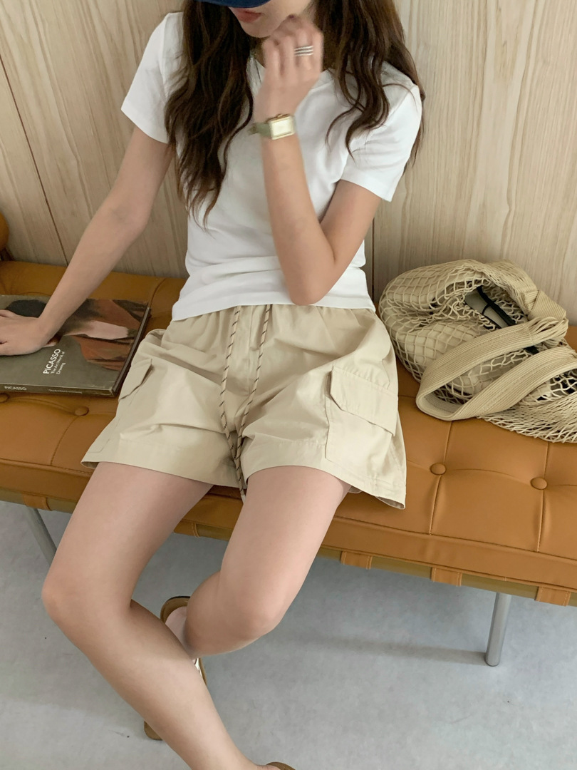 GAGD Japanese-style casual workwear shorts for women, Korean high-waisted loose, slimming, tight-waisted wide-leg shorts pic 22