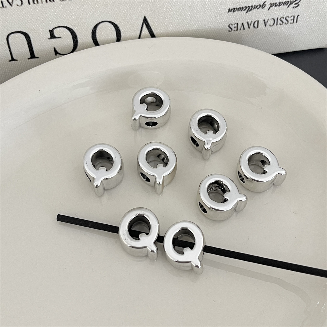 diy acrylic silver large-hole letter beads jewelry accessory package, hanging mobile phone chain accessory, stringing beads, scattering beads pic 22