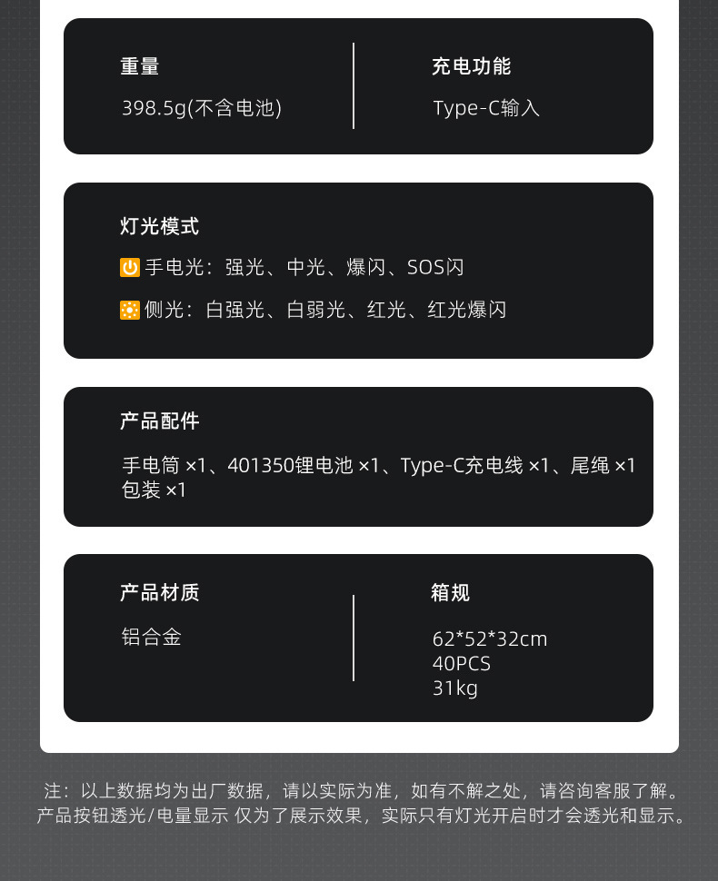 White laser flashlight, telescopic zoom, ultra-bright, long-lasting battery, electric display work light, strong light, outdoor lighting flashlight pic 7