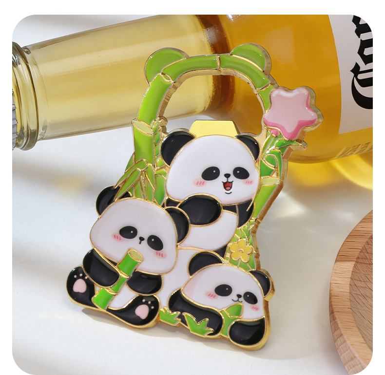 Panda bottle opener refrigerator sticker, Metal Flower cultural and creative refrigerator sticker, customized Chengdu National style and national trend creative refrigerator sticker pic 9