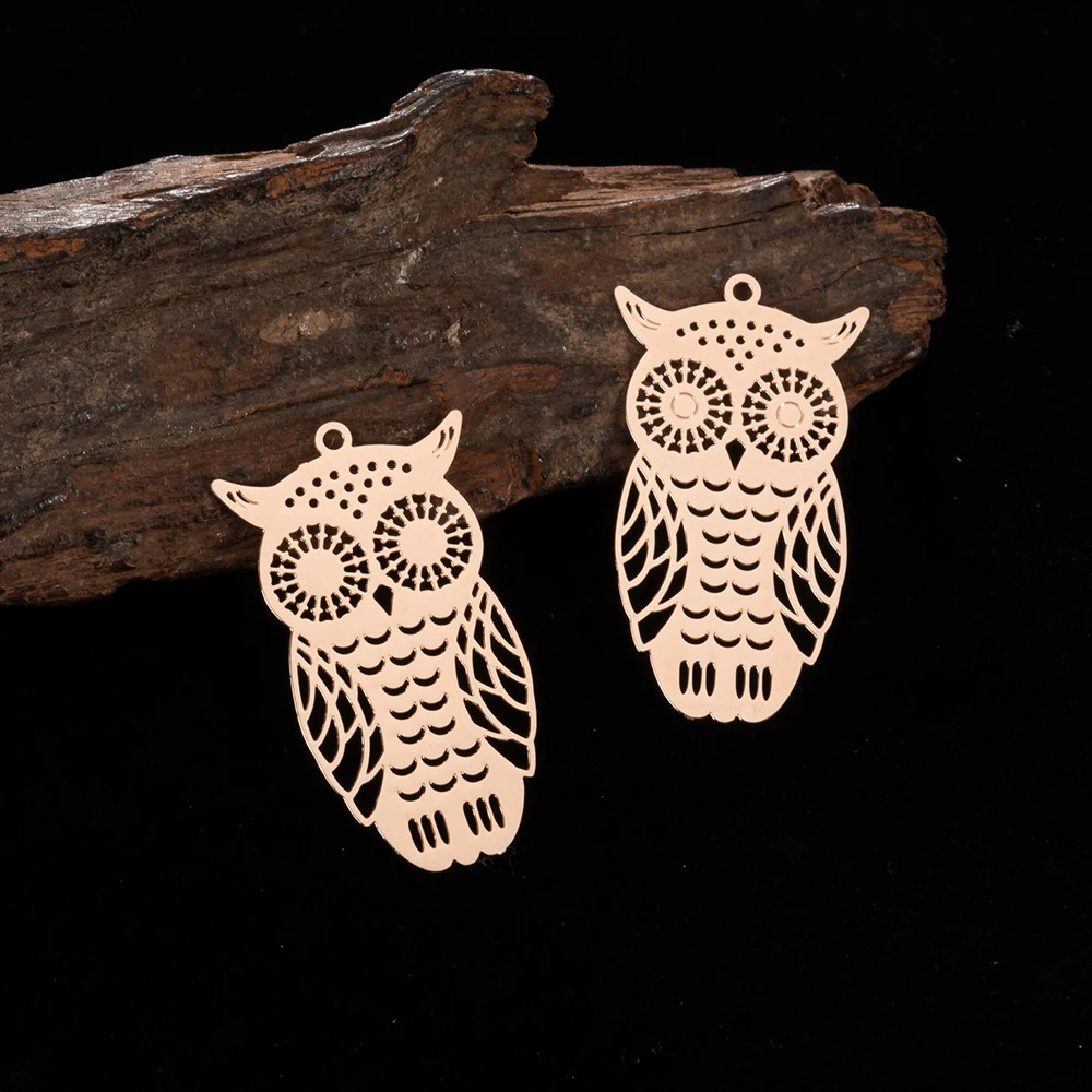 35*20mm新款古风纯铜猫头鹰耳饰 DIY手工饰品配件 耳环吊坠发簪配件 独特设计耳饰详情4