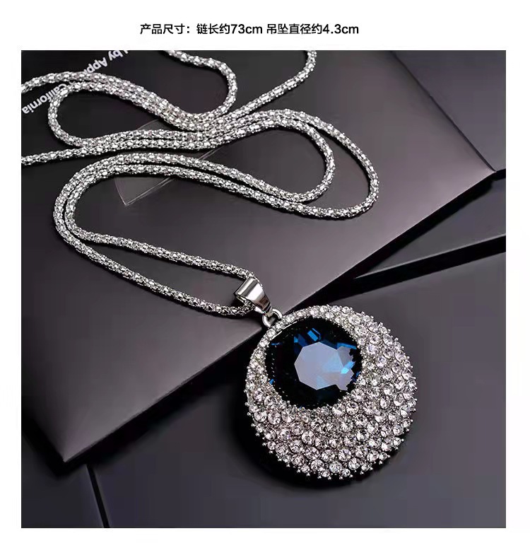 欧美跨境时尚毛衣链女高级感轻奢长项链小众个性百搭秋冬饰品挂件详情7