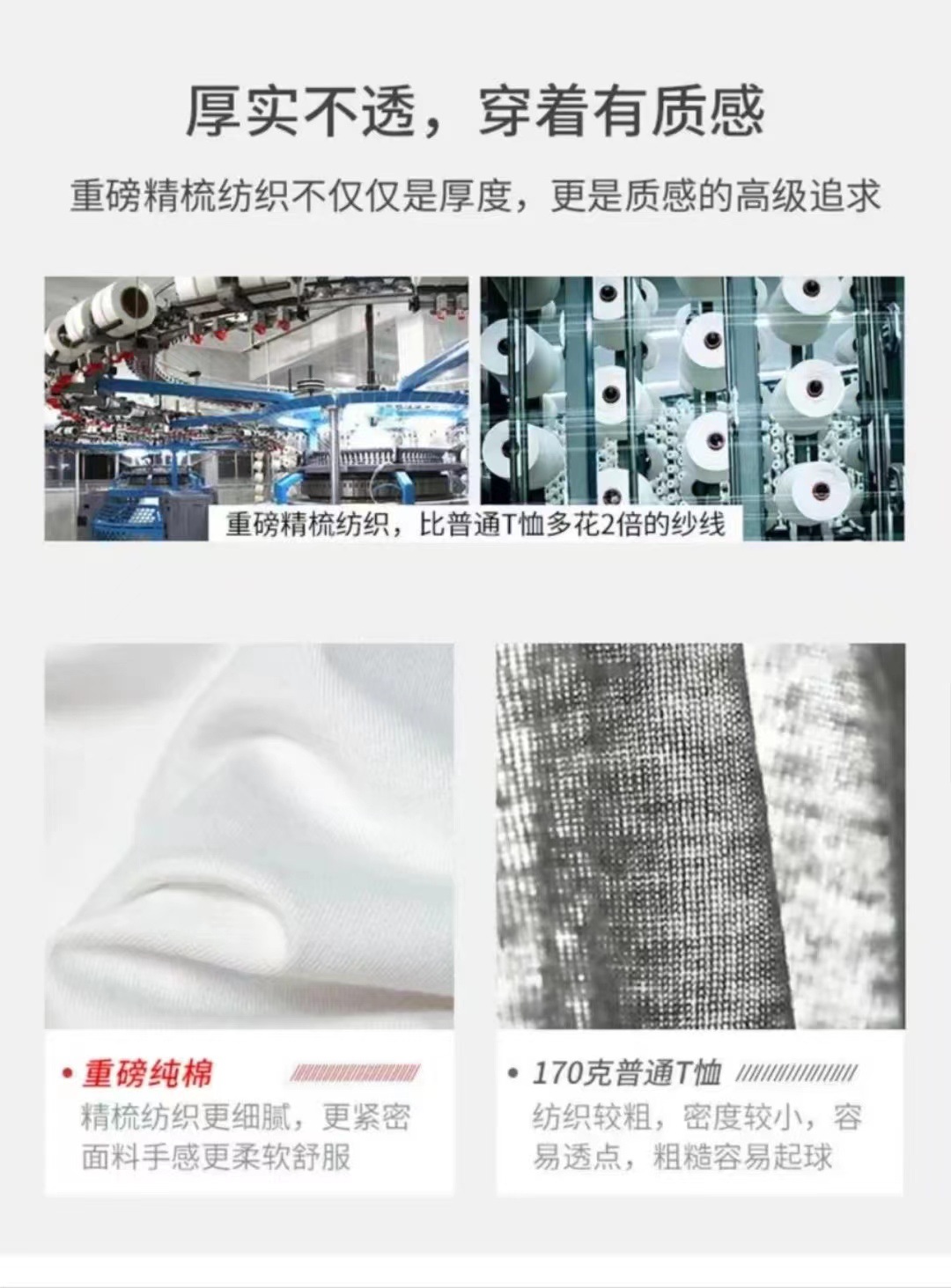 显瘦纯白色300g重磅纯棉短袖t恤夏季圆领宽松百搭打底衫男女款tee详情7