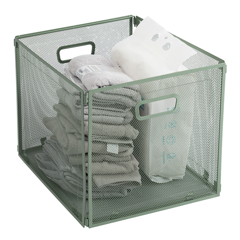 厂家批发定制金属铁网办公家用室内收纳篮收纳筐大号多功能收纳框详情10