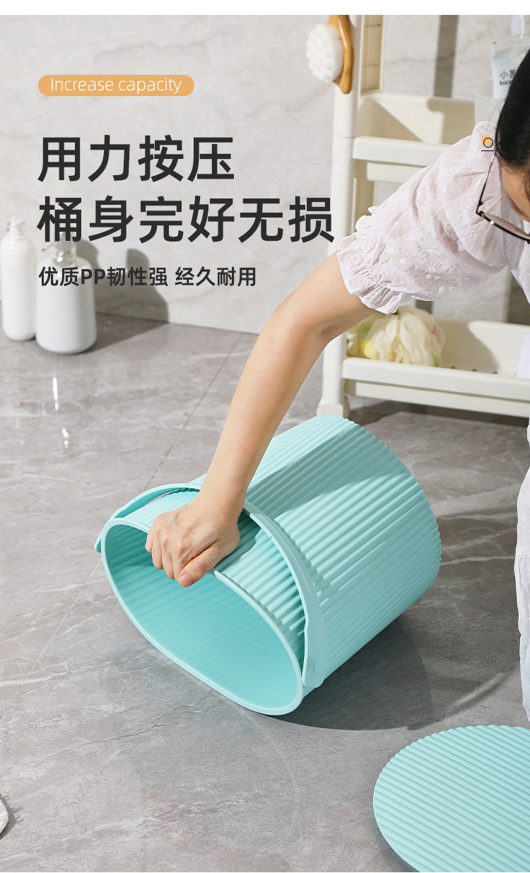 家用手提水桶带盖学生宿舍洗澡桶加厚耐用手提塑料储水圆桶钓鱼桶详情9