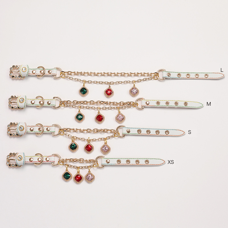 Pet supplies: Diamond buckle cat and dog collars, small dog pink pet necklaces, leash, cat and dog supplies pic 10