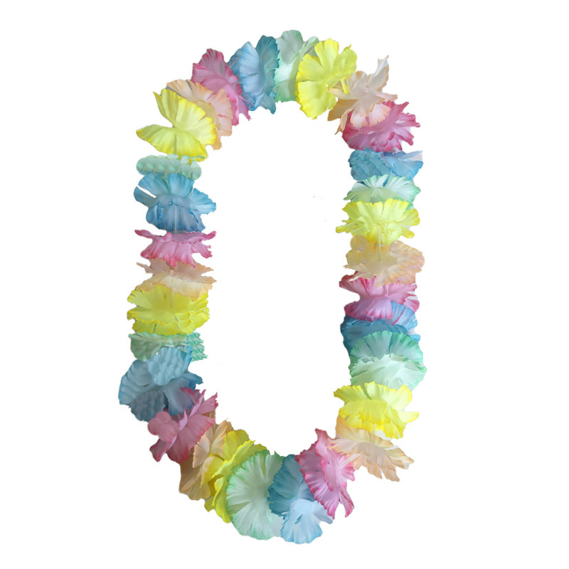 厂家批发纯色彩色夏威夷大康乃馨花环跨境货源源头厂家现货供应详情4