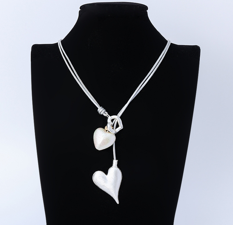 跨境亚马逊长链毛衣链时尚饰品爱心珍珠项链复古简约女士项链批发详情7